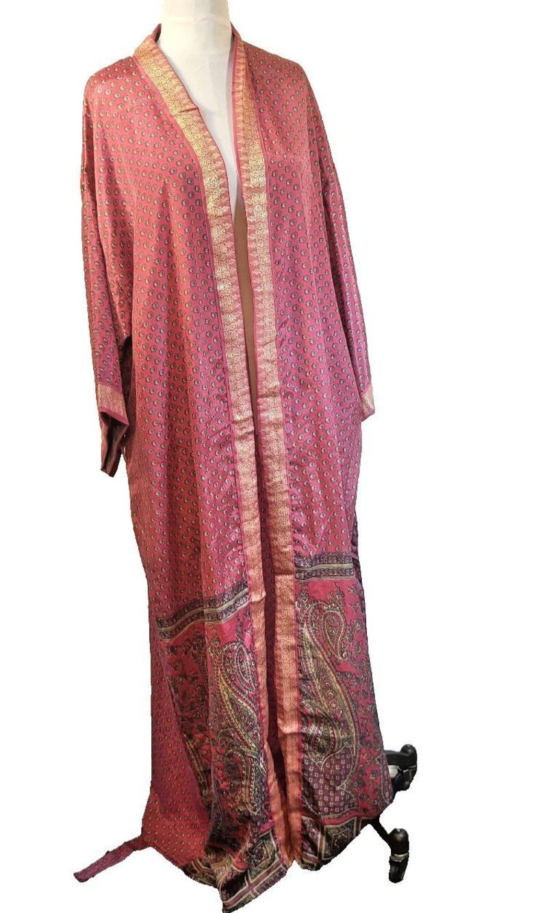 Gorgeous Silk Robe Made From Recycled Saris Kimono Style One Size